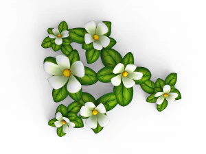 Cartoon Flowers 3D Model