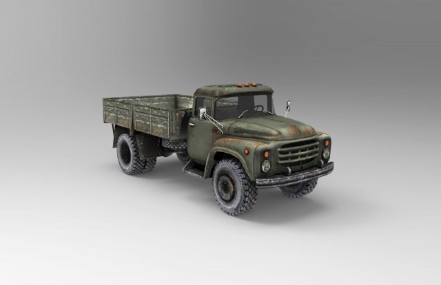Truck Zil 130 3D Model .c4d .max .obj .3ds .fbx .stl .blend 