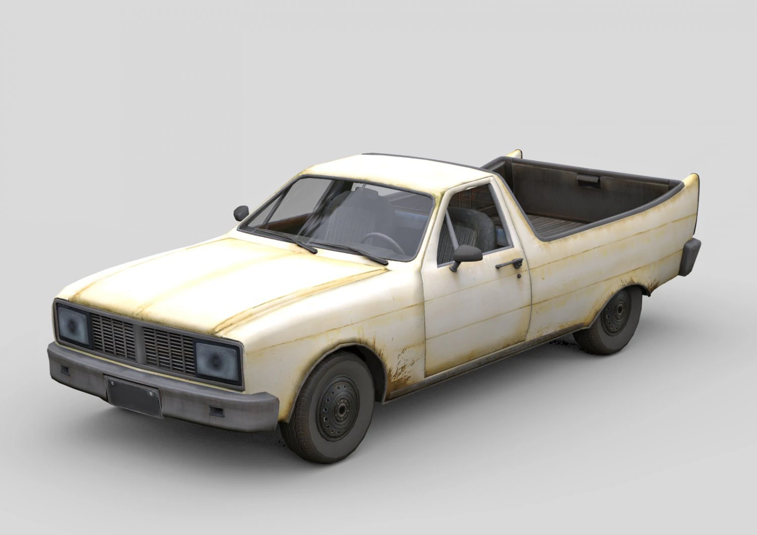 Old Generic Pickup 3D Model .c4d .max .obj .3ds .fbx .stl .blend 