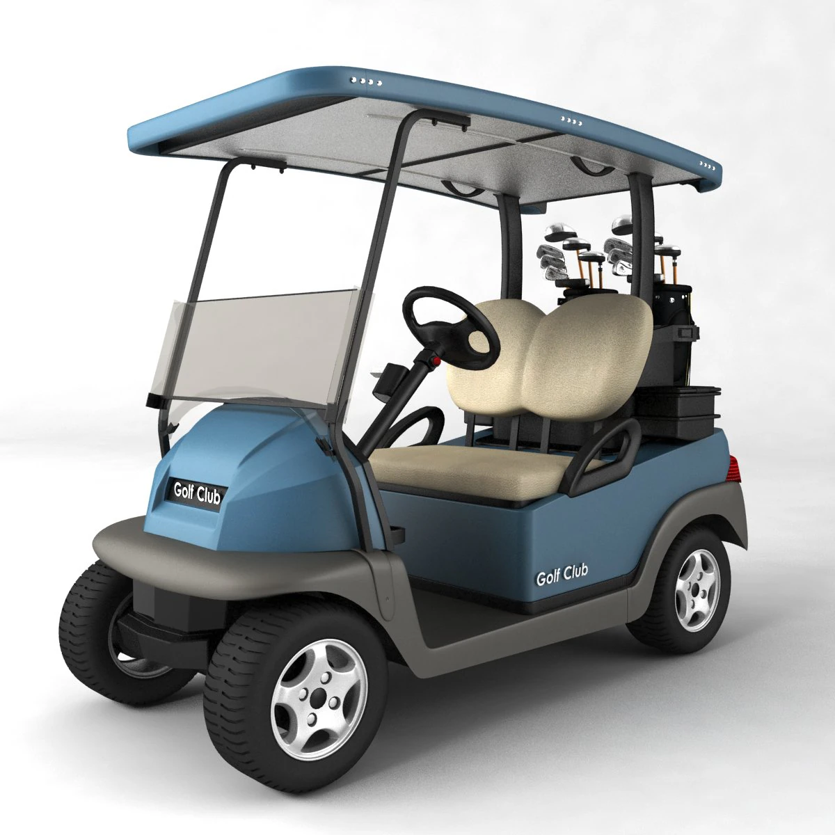 Golf Cart 3D Model .c4d .max .obj .3ds .fbx .stl .blend 