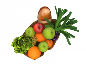 Groceries in a paper bag 3D Model