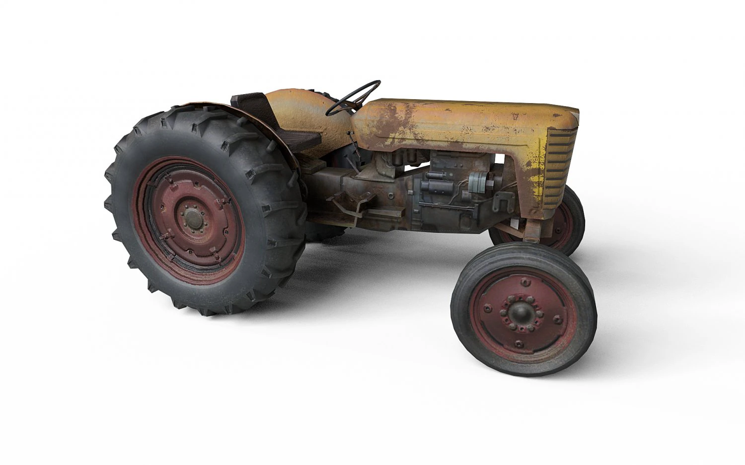 Farm Traktor 3D Model .c4d .max .obj .3ds .fbx .stl .blend 