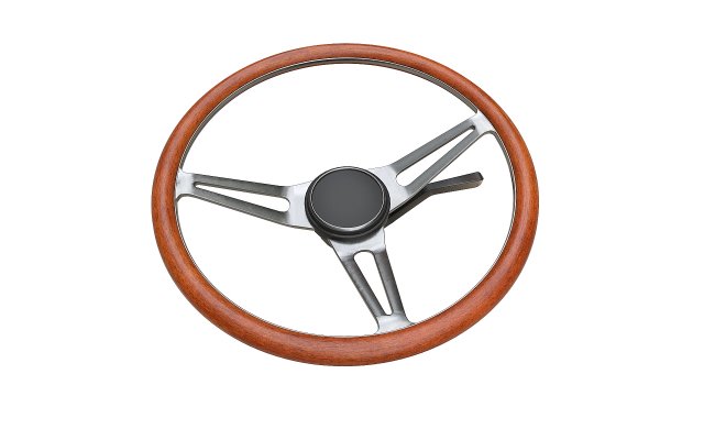 Retro Steering Wheel Model 3D .c4d .max .obj .3ds .fbx .stl .blend 