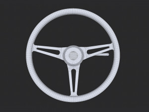 Retro Steering Wheel Model 3D
