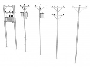 Electric Pole Wooden 3D Модель