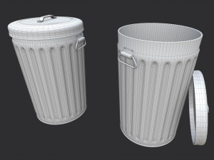 Steel Trash Can 3D 模型