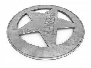 Old Sheriff Badge Modello 3D
