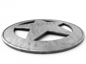 Old Sheriff Badge Modello 3D
