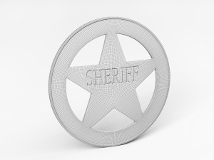 Old Sheriff Badge Modello 3D