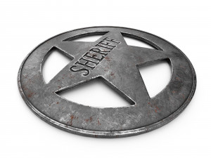 Old Sheriff Badge v2 3D Model