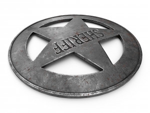 Old Sheriff Badge v2 3D Model