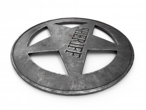 Old Sheriff Badge v2 3D Model