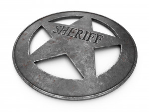 Old Sheriff Badge v2 3D Model