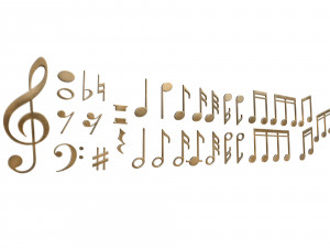 Collection of musical notes 3D Model