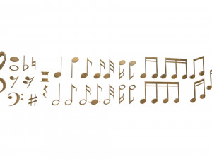 Collection of musical notes 3D Model