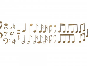 Collection of musical notes 3D Model