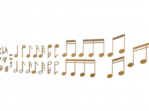 Collection of musical notes 3D Model