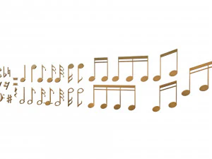 Collection of musical notes 3D Model