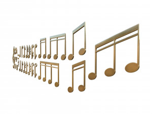 Collection of musical notes 3D Model