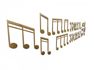 Collection of musical notes 3D Model