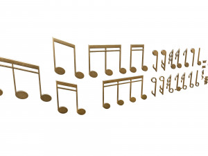 Collection of musical notes 3D Model