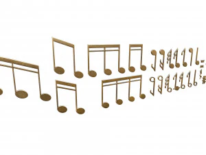 Collection of musical notes 3D Model