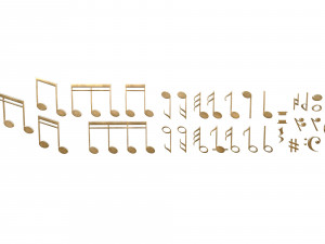 Collection of musical notes 3D Model