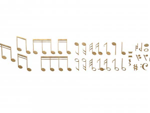 Collection of musical notes 3D Model