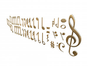 Collection of musical notes 3D Model