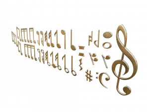 Collection of musical notes 3D Model