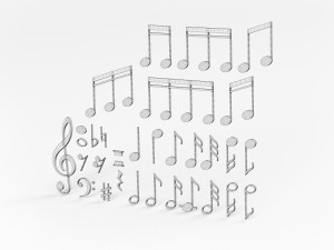 Collection of musical notes 3D Model