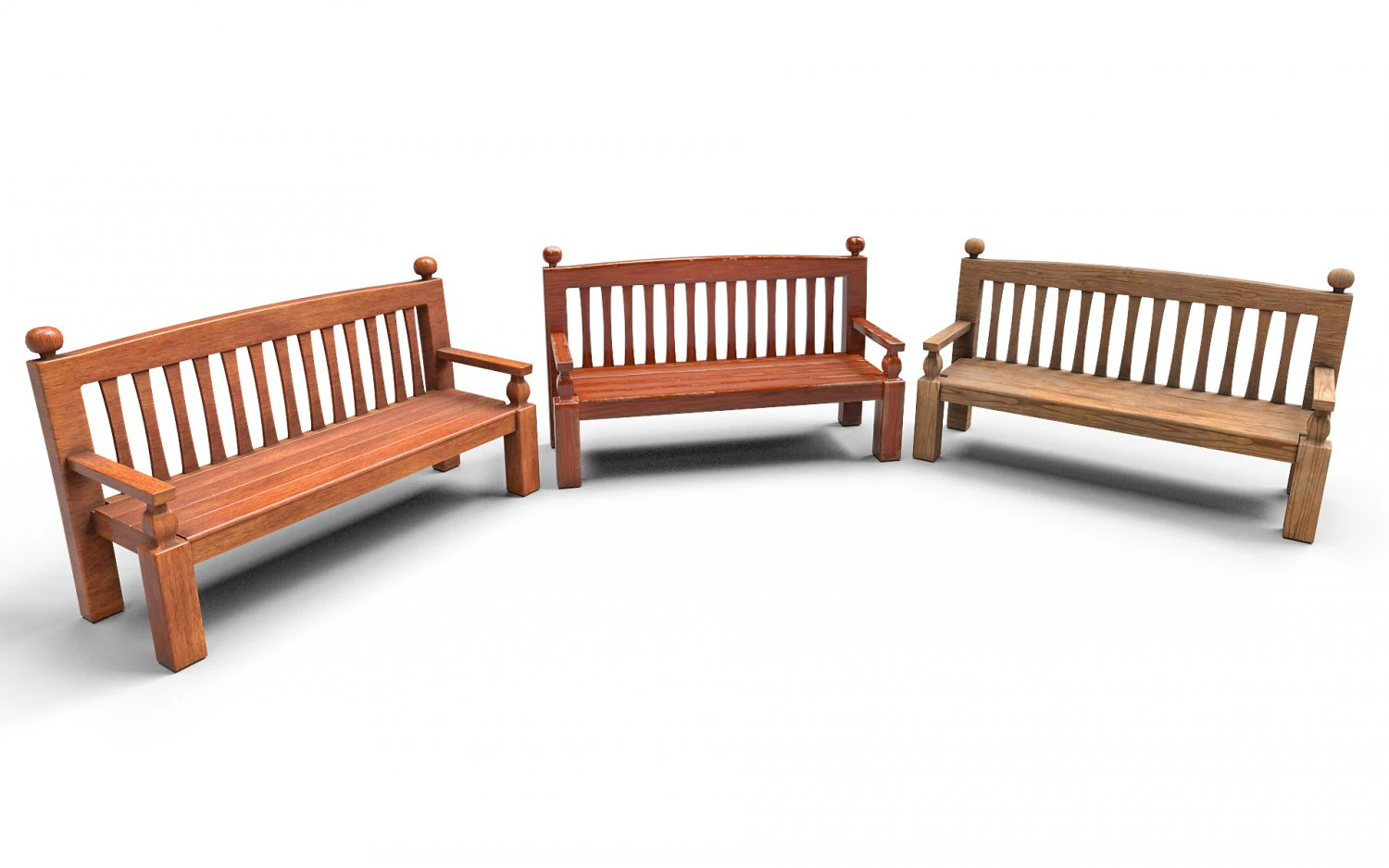 Wooden Bench 3D Model .c4d .max .obj .3ds .fbx .stl .blend