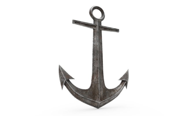 Ship anchor 3D Model in Parts 3DExport