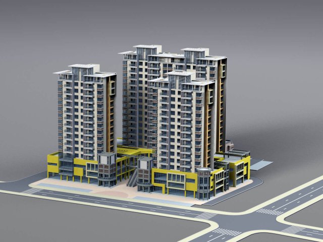 Buildings 3D 모델 .c4d .max .obj .3ds .fbx .stl .blend 