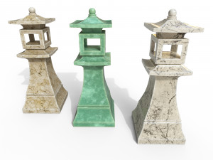 Concrete stone lantern Model 3D