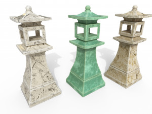 Concrete stone lantern Model 3D