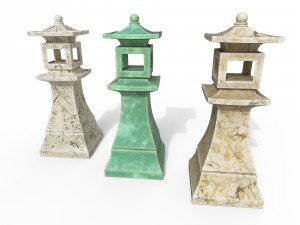 Concrete stone lantern Model 3D