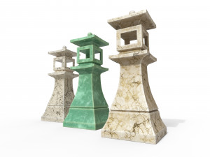Concrete stone lantern Model 3D