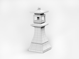 Concrete stone lantern Model 3D
