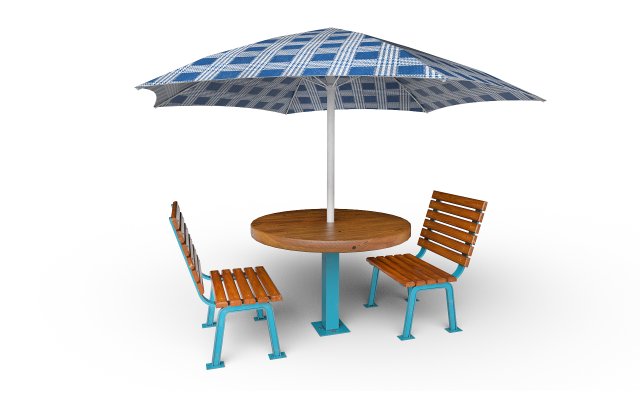 Table with umbrella 3D Model .c4d .max .obj .3ds .fbx .stl .blend 