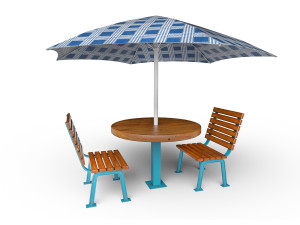 Table with umbrella 3D 模型