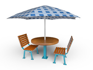 Table with umbrella 3D Model