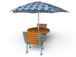 Table with umbrella 3D Model
