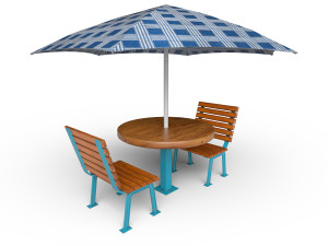 Table with umbrella 3D Model