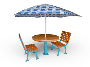 Table with umbrella 3D Model
