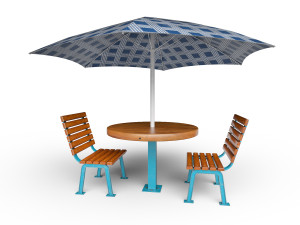 Table with umbrella 3D Model