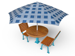 Table with umbrella 3D Model