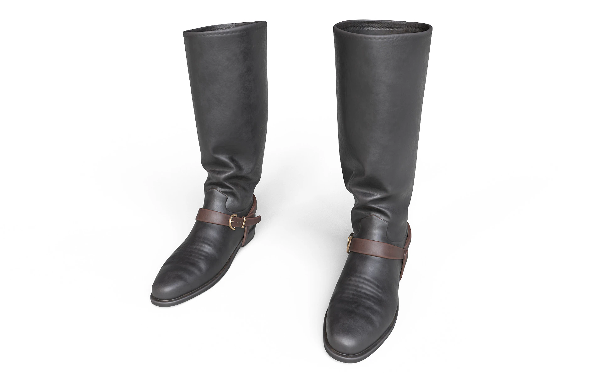 Cowboy Boots with Spurs 3D Model .c4d .max .obj .3ds .fbx .stl .blend 