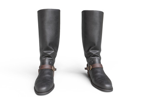 Cowboy Boots with Spurs 3D Model