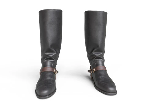 Cowboy Boots with Spurs 3D Model